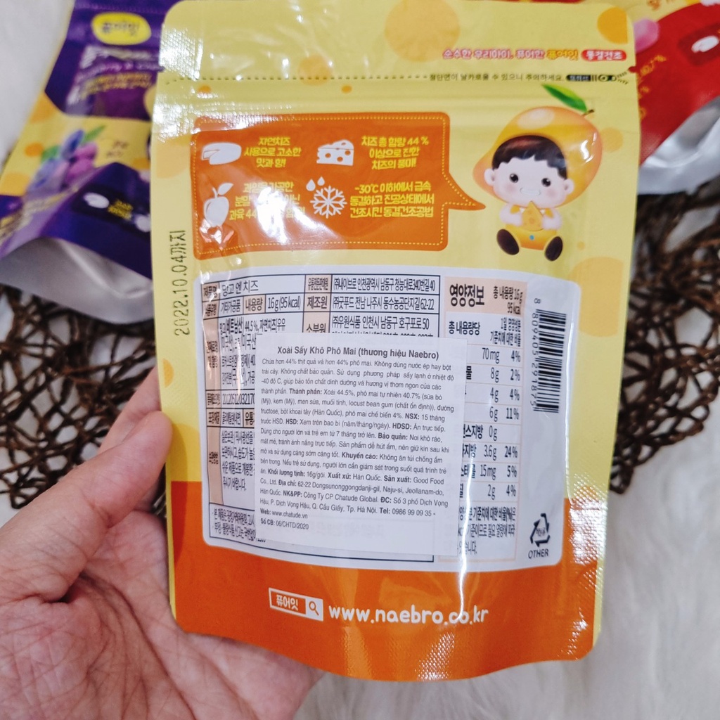 Phô mai sấy lạnh Naebro cho bé 7m+