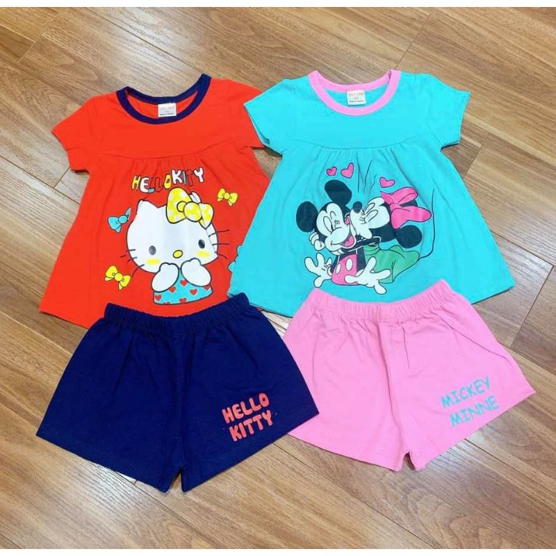 Bộ bé gái cotton cộc tay Gymboree bánh bèo cotton xuất đẹp mát