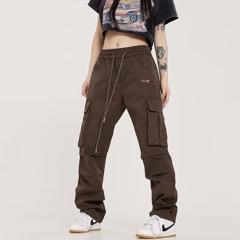 Quần Dài Dáng Suông Rộng Màu Trơn Có Túi Lớn S-3xl Thời Trang Mùa Hè Phong Cách Hàn Quốc Cho Nam Và Nữ