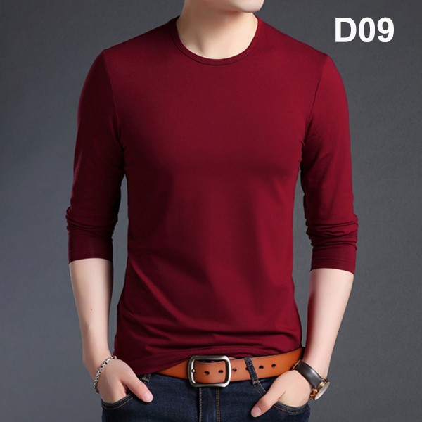 [Hot Sale] Áo thun thu đông, dài tay cổ tròn nhiều màu mềm mịn, co giãn dễ chịu, chất thoáng mát thấm mồ hôi | BigBuy360 - bigbuy360.vn