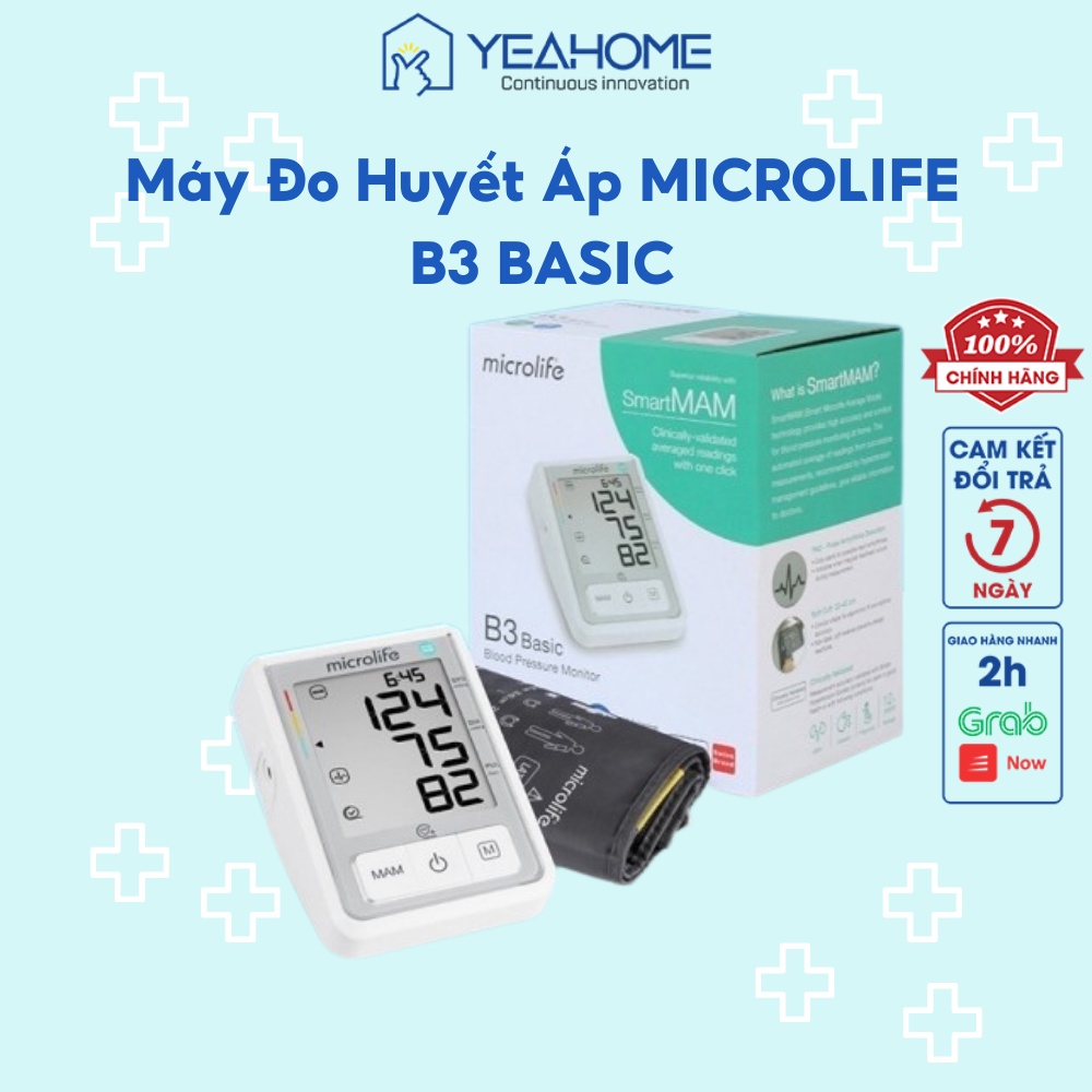 Máy Đo Huyết Áp MICROLIFE B3 Basic Công Nghệ MAM Thông Minh Bảo Hành 5 Năm - YeahomeCare Saigon