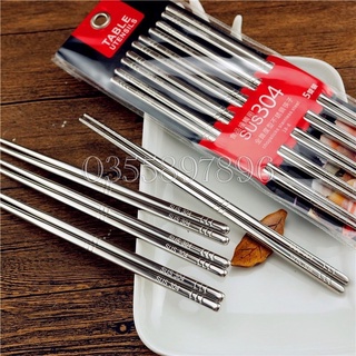 Đũa inox 304 sus hàn quốc hộp 5 đôi