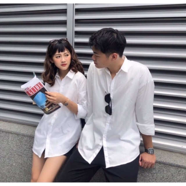 Áo Sơ Mi Trơn From Rộng Unisex Phong Cách Ulzzang | BigBuy360 - bigbuy360.vn