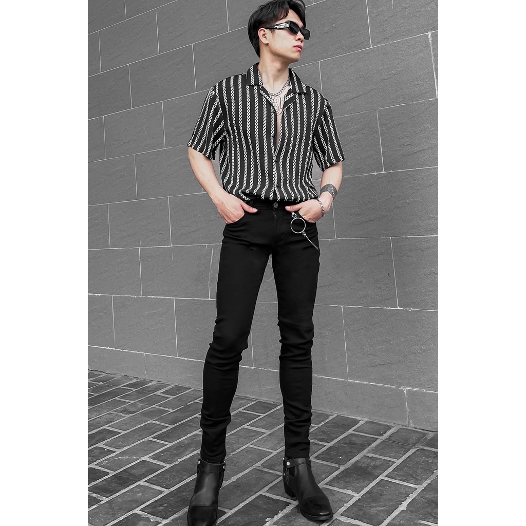 Quần Bò Xanh Đậm Dáng Vừa Kiểu Dáng Jean Rách Gối Phong Cách Thời Trang Hàn Quốc