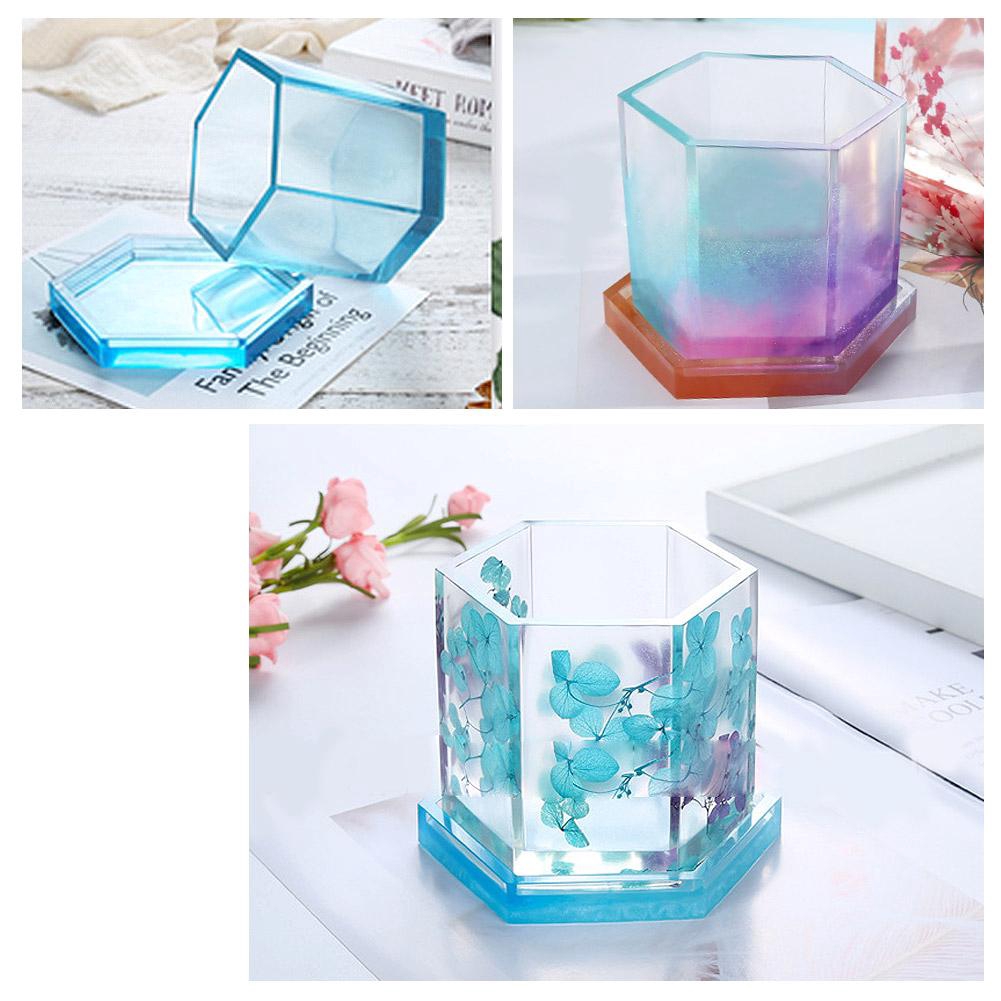 Khuôn nhựa lớn DIY vuông, Khuôn silicon Cube, Khuôn chậu hoa DIY, Khuôn chậu trồng cây, Khuôn đựng bút