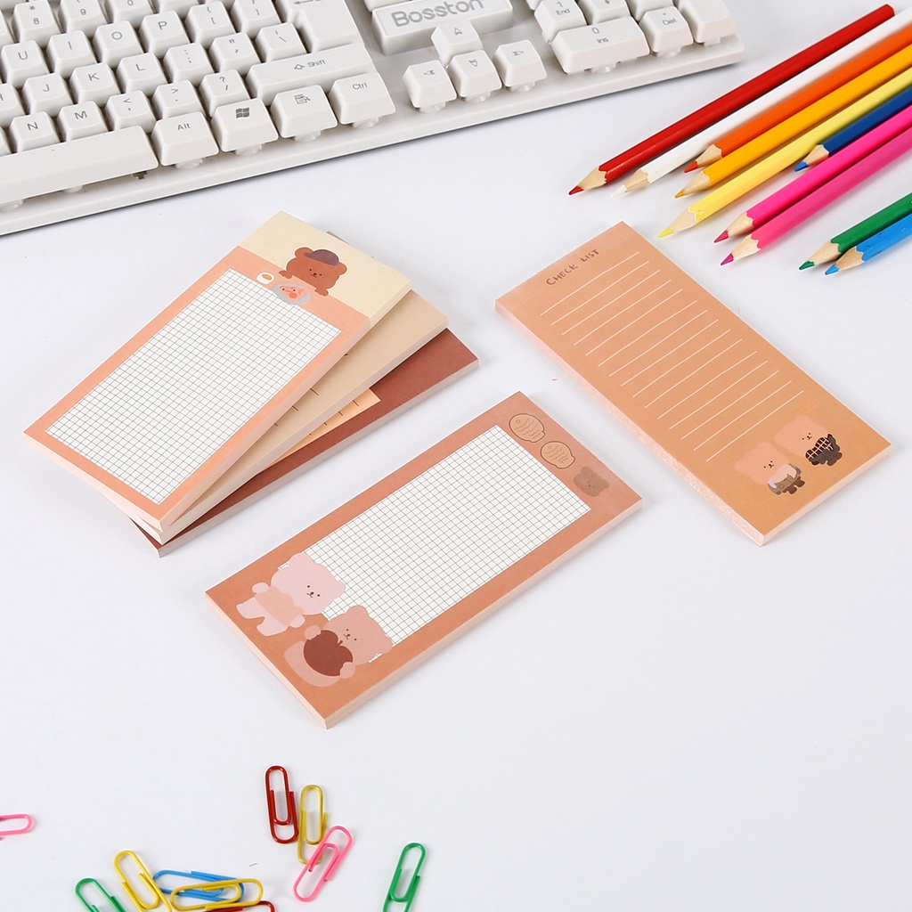 Peach 50Pcs Date list Post-it notes Memo Pad School Office Stationery Notepad