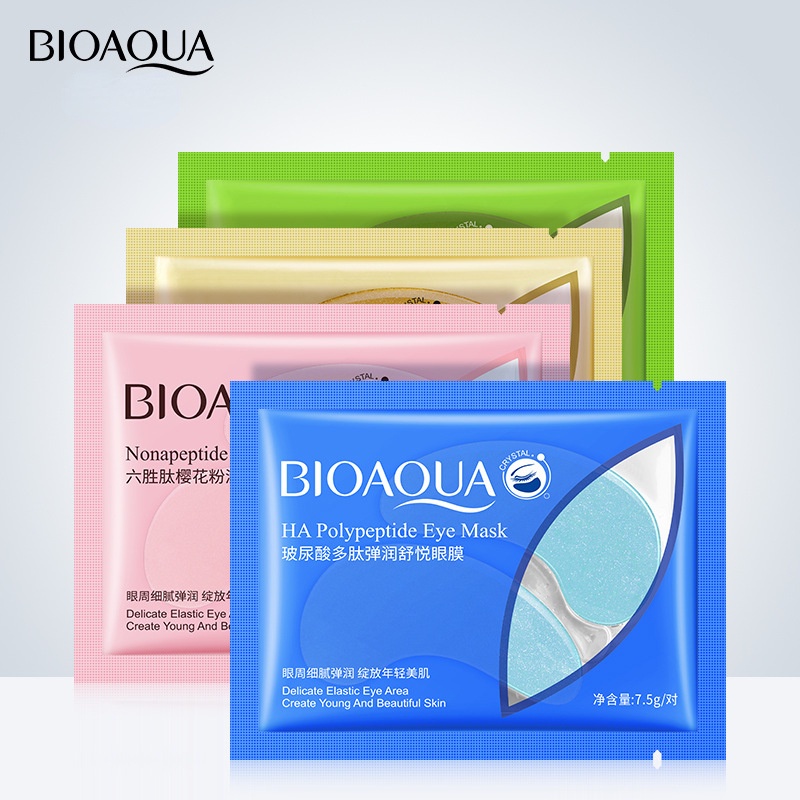 Mặt nạ mắt BIOAQUA chiết xuất hoa anh đào nonapeptide collagen dưỡng ẩm loại bỏ quầng thâm bọng mắt và nếp nhăn 7.5g