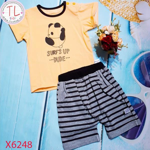 Thời trang trẻ em - Bộ áo quần thun ngắn cho bé hình gấu panda - Quần áo bé trai - Bộ bé trai - Quần áo bé gái - Bộ bé g