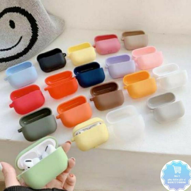 🌟 HÀNG LOẠI 1 🌟18 màu thời trang Case airpod 1 2 Pro  🌟 Vỏ Bao silicon dẻo trơn đựng tai nghe không dây