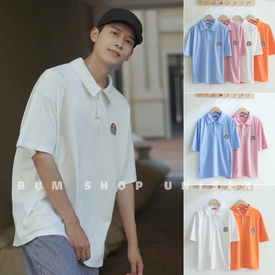 Áo Thun Polo Unisex Có Cổ Nam - TTCC55  - Chất Thun Cotton Mềm Mát - 4 Màu Siêu Đẹp - Form Rộng Tay Lỡ Oversize