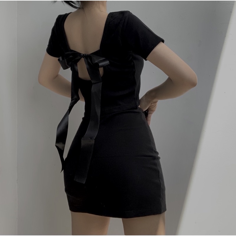 [HÌNH THẬT] Croptop thắt nơ sau lưng năng động A03