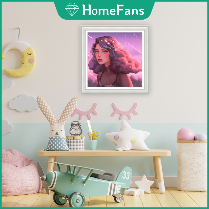 Bộ tranh đính đá 5D tự làm 30x30cm hình chân dung nghệ thuật