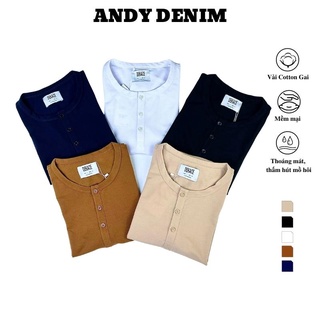 Áo thun polo nam cộc tay cổ tròn có cúc, áo phông nam tay ngắn chất liệu cotton cá sấu co dãn 4 chiều, thấm hút mồ hôi