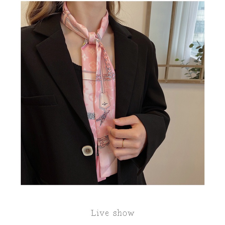 Khăn lụa họa tiết 2 mặt mẫu hot 2022