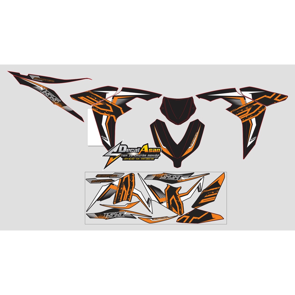 Tem Rời Exciter 155 Hot Nhiều Màu | Chống Bay Màu | Chống Xước