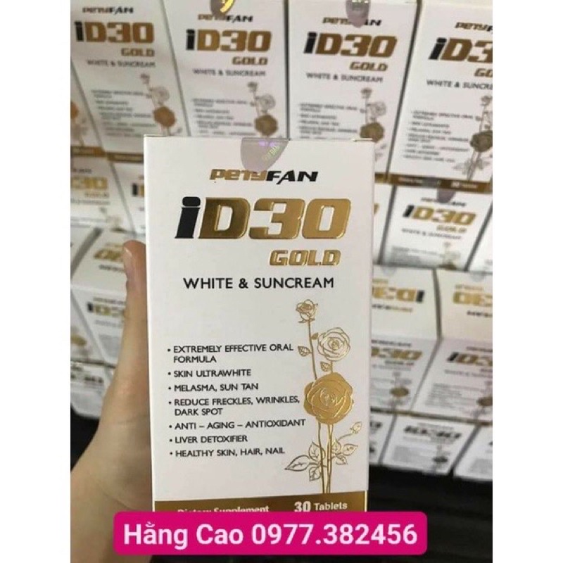 (CHÍNH HÃNG) VIÊN UỐNG TRẮNG DA, NGỪA NÁM CHỐNG NẮNG ID30 GOLD
