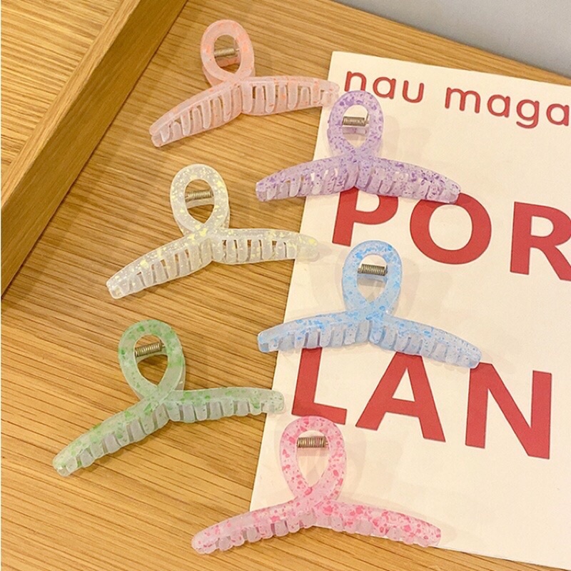Kẹp Tóc Nhựa Acrylic Họa Tiết Vảy Sơn Nhiều Màu Phong Cách Hàn Quốc Cặp Tóc Nữ Tính Hot Trend