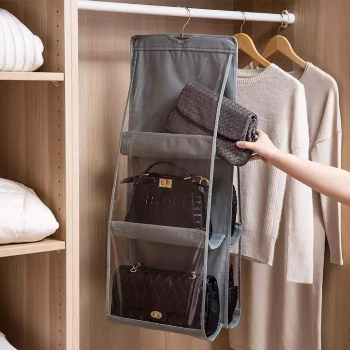 Túi treo giỏ xách chống bụi 6 ô đa năng - HV Store 422
