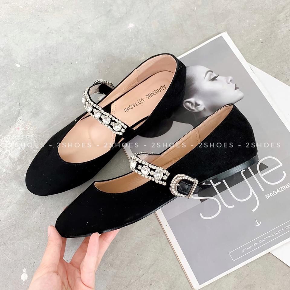 GIÀY BỆT MŨI TRÒN QUAI NGANG ĐÍNH HẠT NGỌC
