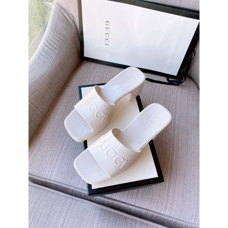 Guốc thời trang nữ mũi vuông gót 5,5cm quai ngang Gucci GC