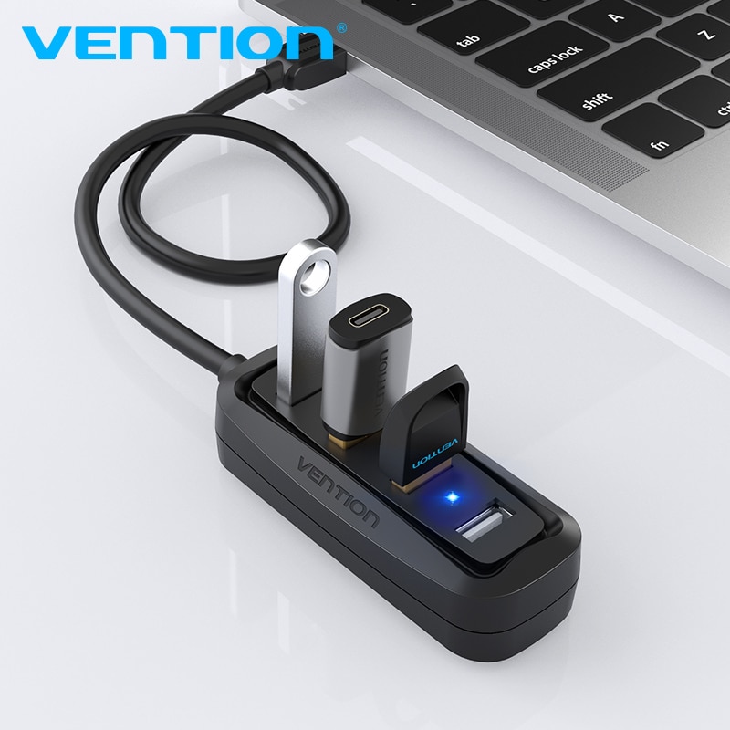 Vention Bộ Chia 4 Cổng usb 2.0 Kèm Đèn led Cho macbook pro pc