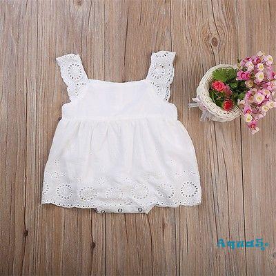 Jumpsuit Màu Trắng Dễ Thương Cho Bé Gái (0-24 Tháng)