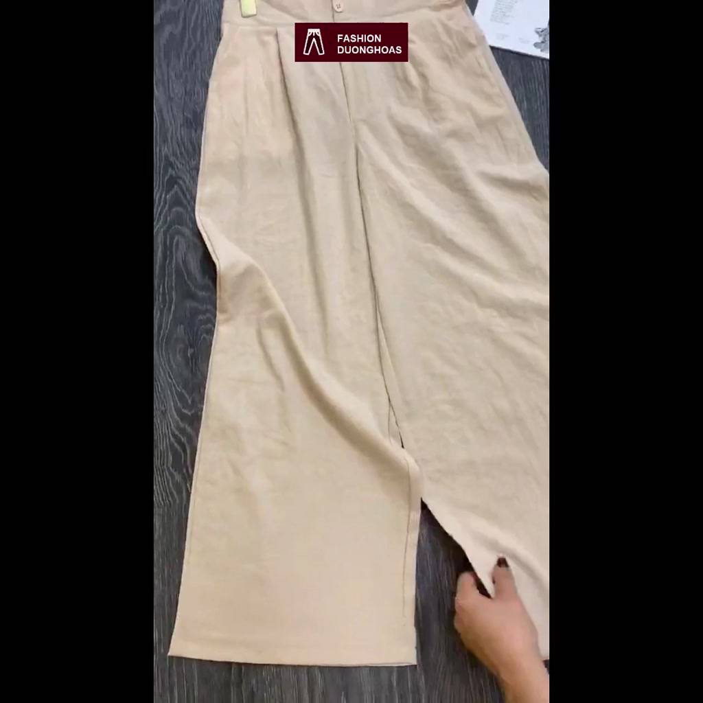 Quần Ống Rộng Suông Đũi Nữ Cao Cấp Lưng Cao Dài Có Big size 75kg 404 | BigBuy360 - bigbuy360.vn