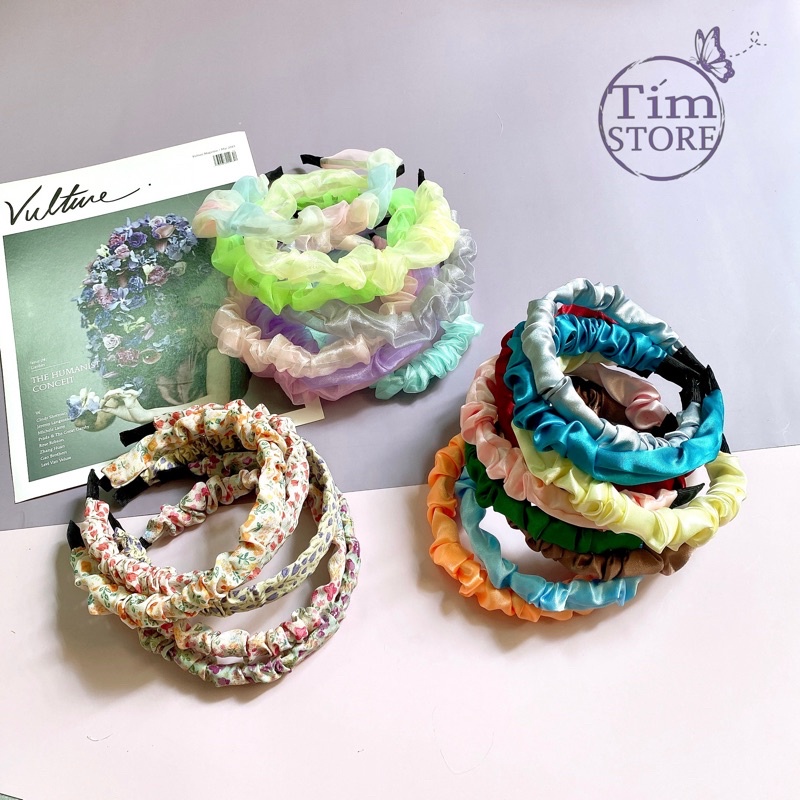 Băng đô cài tóc vải nhiều mẫu TÍM STORE phụ kiện tóc phong cách hàn