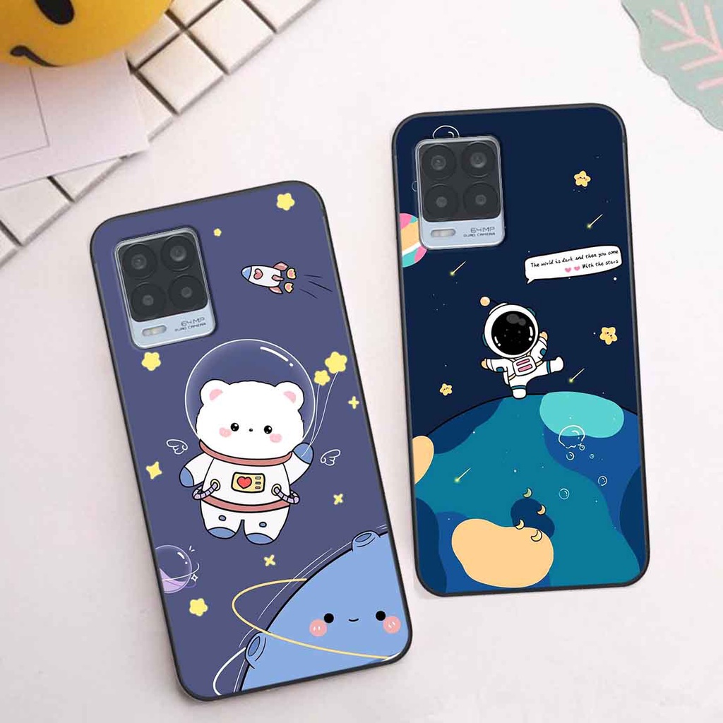 Ốp Realme 8 in hình vũ trụ, phi hành gia bầu trời cute dễ thương