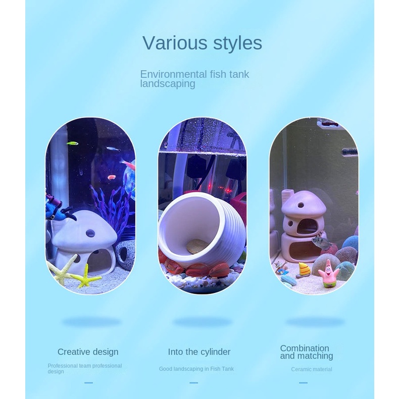 Ngôi Nhà Nấm Trang Trí Bể Cá Sáng Tạo