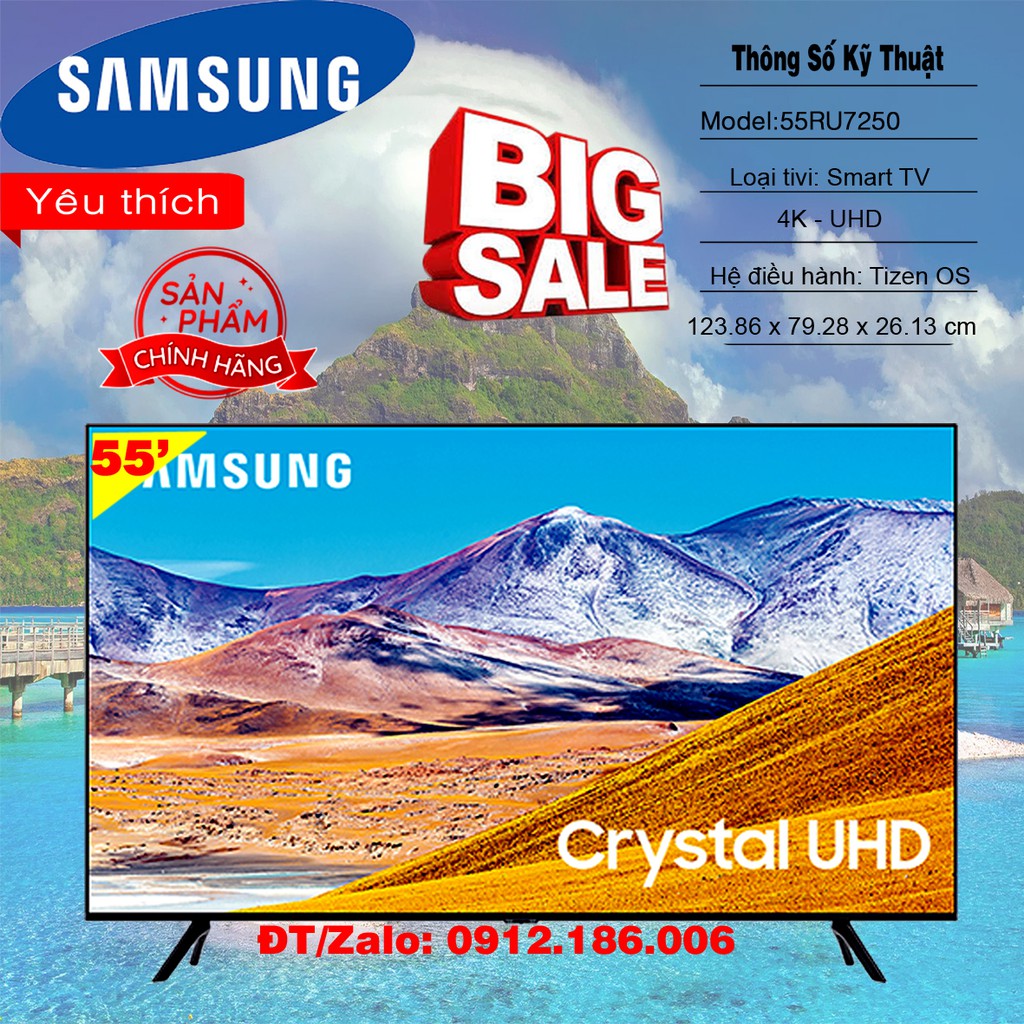 Smart TV 4K UHD 55 inch RU7250 - LIÊN HỆ VỚI NGƯỜI BÁN ĐỂ ĐẶT HÀNG