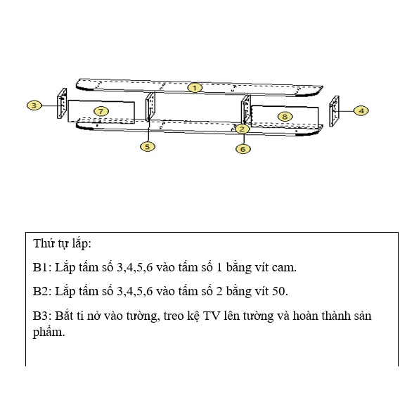 Kệ tivi treo tường phòng khách, phòng ngủ thiết kế bo viền 2 cánh lật sang trọng chất liệu gỗ MDF mã TADA-ZPTT12