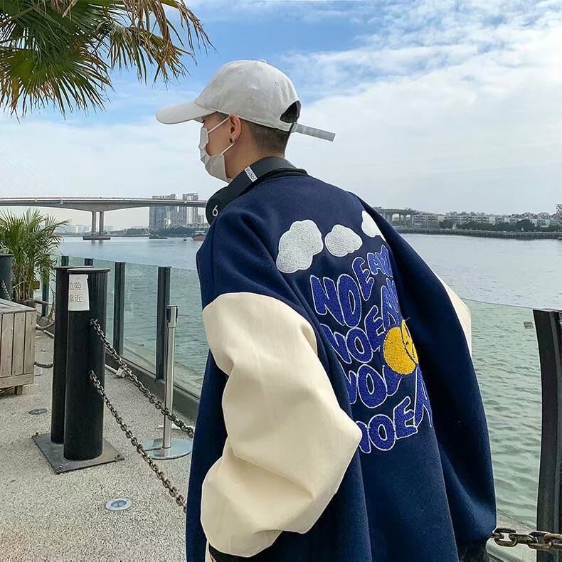 Áo Khoác Bomber Dáng Rộng Phong Cách Hàn Quốc Cho Nam