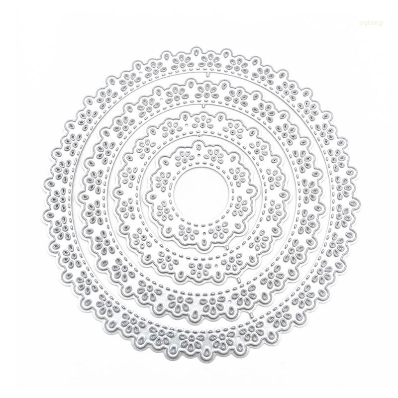 QQ Khuôn Cắt Giấy Kim Loại Hình Thẻ Tròn Độc Đáo Trang Trí Sổ Tay/ Album Ảnh