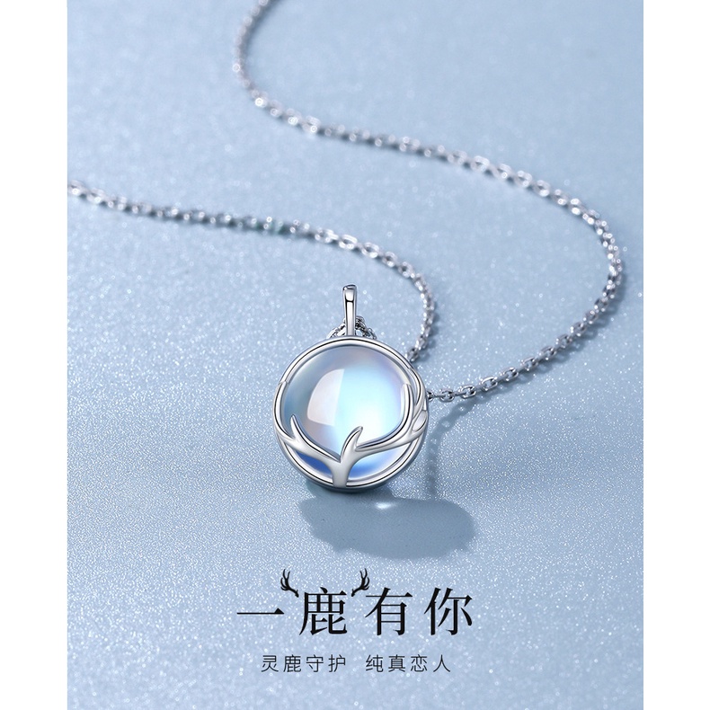 [Hàng Mới Về] Dây Chuyền Mặt Hình Trái Tim Đính Đá Mặt Trăng Nhỏ Thời Trang Mùa Hè Cho Nữ