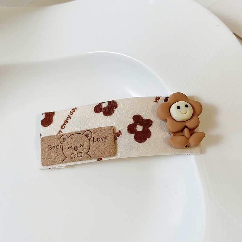 Kẹp tóc vải hình vuông họa tiết hoạt hình phong cách Nhật bản