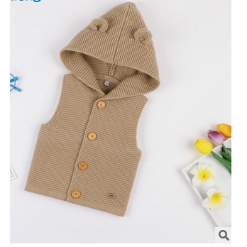 Áo Khoác Cardigan Len Không Tay Dễ Thương Cho Bé