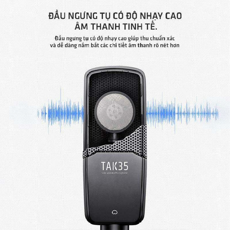 【Chính hãng】Micro thu âm TAKSTAR TAK35 hát karaoke, livestream, bán hàng, thu âm, BẢO HÀNH 12 THÁNG