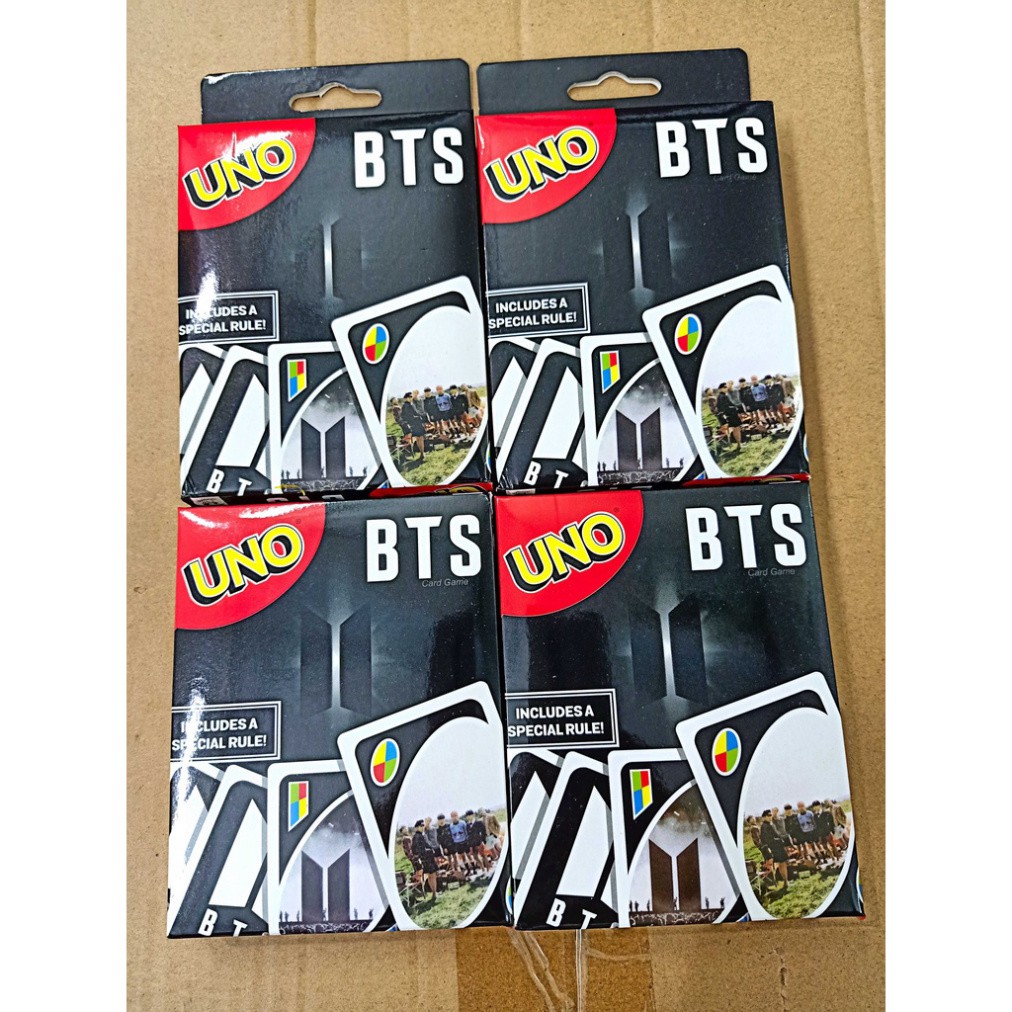 Bộ bài Uno BTS Classic, Wild, Skip Bo, Flip, Phase 10, DOS, thẻ bài BTS, Harry Porter,Super Mario - bìa cứng cao
