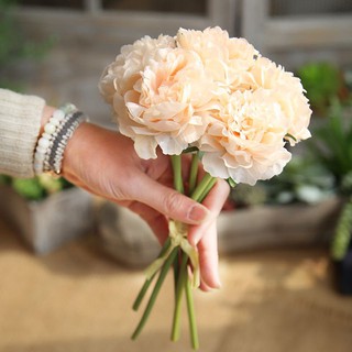 Hoa Lụa - Bó Hoa Mẫu Đơn 5 Bông