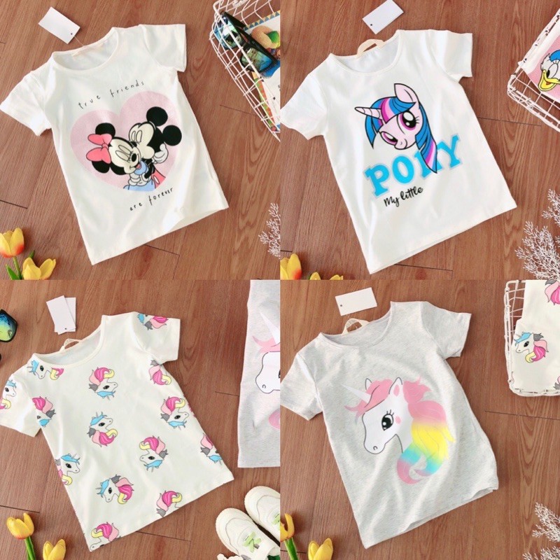 Áo bé gái HM áo thun cotton chất đẹp