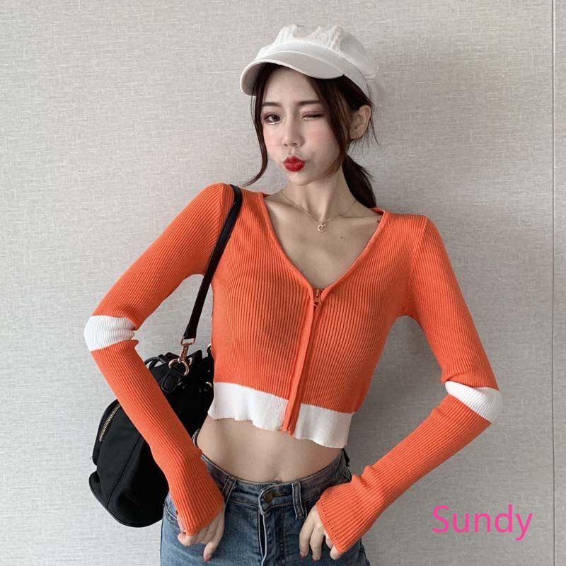 Áo Khoác Cardigan Dài Tay Cổ Chữ V Xinh Xắn Dành Cho Nữ