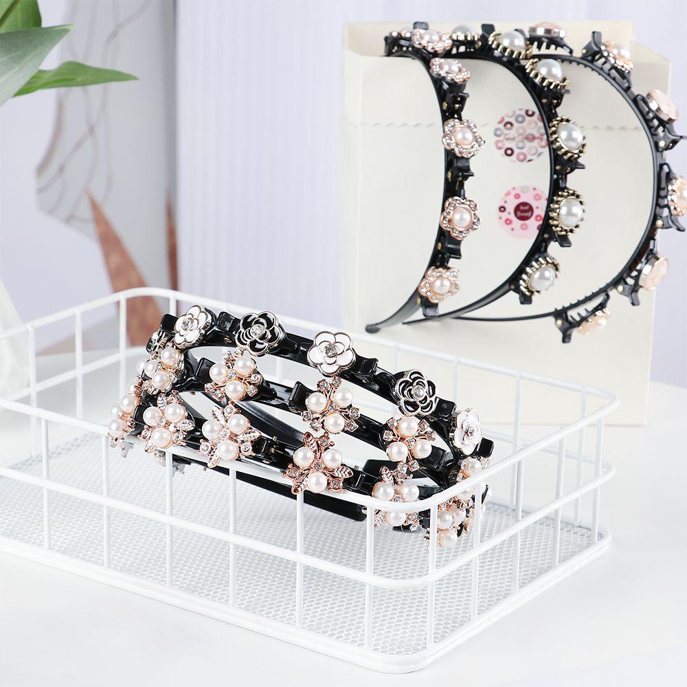 Kẹp Tạo Kiểu Tóc Thời Trang Cho Nữ|Kẹp Tóc Hai Lớp Đính Nút Thời Trang