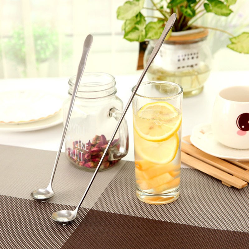 Muỗng Cà Phê Tay Cầm Dài Bằng Thép Không Gỉ Tiện Dụng