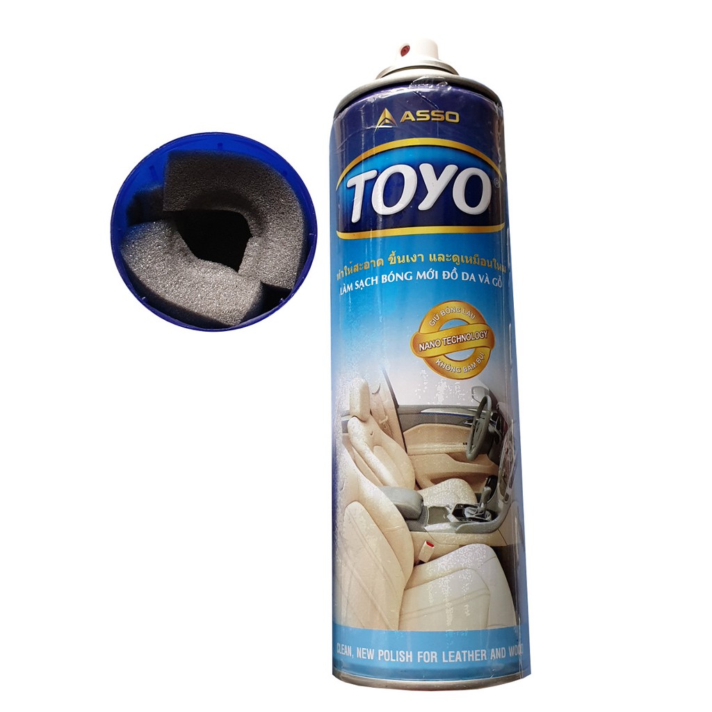 Bộ 2 chai xịt làm bóng đồ da và gỗ TOYO 2 x 500ml