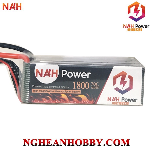 Pin Lipo NAH Power 6S 1800mAh 70C
