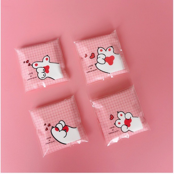 (Gói 25 miếng) Bông Tẩy Trang Mini Bỏ Túi Du Lịch - Bông tẩy Trang Hoạt Hình Tiện Lợi - Bông Tẩy Trang Một Lớp