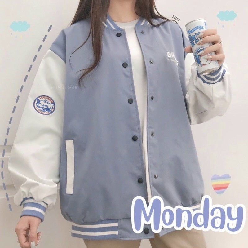 Áo khoác dù bomber nam nữ lót 2 lớp vải đẹp, in chữ (badge)