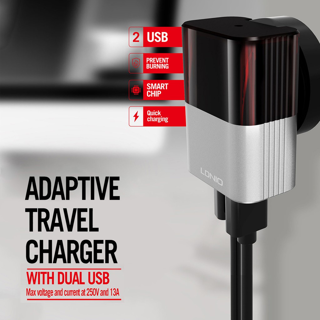 Củ Sạc Nhanh Ldnio A2206 2 Cổng Usb Hp Nokia-charger Hp Vivo