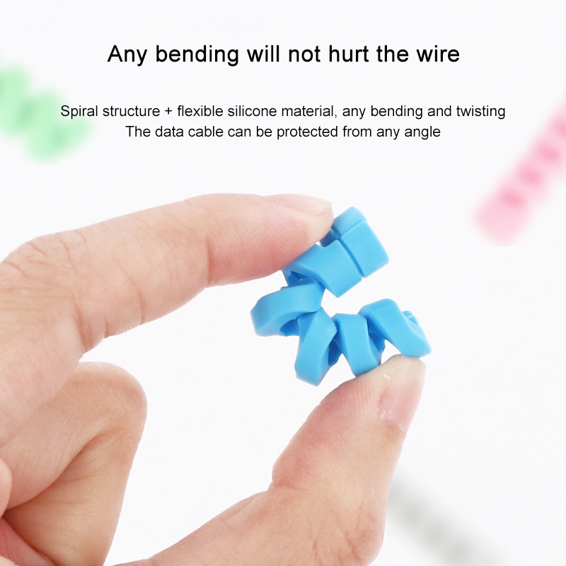 Set 2 dây lò xo quấn bảo vệ dây cáp sạc USB Android làm từ silicon
